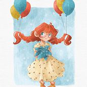 Ballon girl. Traditional illustration project by ladyastrogah - 01.21.2022