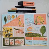 Mi Proyecto del curso: Diario ilustrado: una práctica diaria y consciente. Fine Arts, Sketching, Creativit, Drawing, and Sketchbook project by Claudie Cousin - 03.08.2022