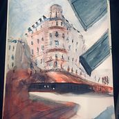 My project for course: Architectural Sketching with Watercolor and Ink. Sketching, Drawing, Watercolor Painting, Architectural Illustration, Sketchbook & Ink Illustration project by zartash irfan - 03.06.2022