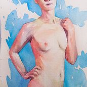 Mi Proyecto del curso: Figura humana en acuarela. Un projet de Illustration traditionnelle, Beaux Arts, Peinture, Aquarelle, Dessin réaliste , et Dessin anatomique de Agustina Serafin Junyent - 09.03.2022