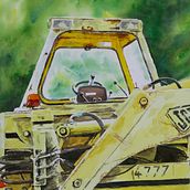 Tracto-pelle de Simeon. Un proyecto de Ilustración tradicional, Bellas Artes, Pintura y Pintura a la acuarela de François Rochat - 08.03.2022