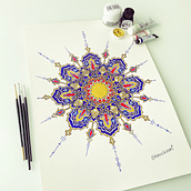 Mein Kursprojekt: Einführung in die islamische Kunst: Erstellen biomorpher Muster  Ein Projekt aus dem Bereich Malerei, Musterdesign, Zeichnung, Aquarellmalerei und Illustration mit Tinte von Kenia Díaz Vincent - 09.03.2022