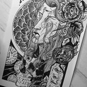 Ilustraciones en papel empleando tinta. Ilustração tradicional, Design, e Desenho artístico projeto de Saori Hormeño - 09.03.2022