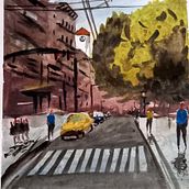 Mi Proyecto del curso: Paisajes urbanos en acuarela. Un projet de Beaux Arts, Aquarelle et Illustration architecturale de Marcos - 09.03.2022