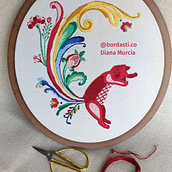 Fileteagato. Mi Proyecto del curso: Ilustraciones bordadas: de la acuarela al hilo . Accessor, Design, Costume Design, Arts, Crafts, Embroider, Fiber Arts, Color Theor, and Textile Design project by Diana Murcia - 03.08.2022