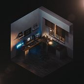 Estudio isométrico en Blender. 3D, Interior Architecture, and 3D Design project by Alex Moreán - 05.12.2020