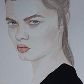 Meu projeto do curso: Retrato em aquarela a partir de uma fotografia. Traditional illustration, Watercolor Painting, and Portrait Drawing project by Ana Julia Nedochetko - 03.09.2022
