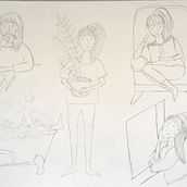 Mein Kursprojekt: Figurenentwicklung durch Beobachtungszeichnen. Traditional illustration, Character Design, Drawing, and Sketchbook project by Karolin Böhm - 03.11.2022