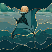 Illustration décorative - paysage marin. Un proyecto de Ilustración tradicional de Laura Elen - 03.02.2022