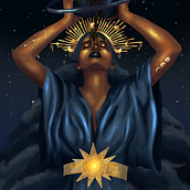 Illustration - sun embraces the night. Un proyecto de Ilustración tradicional de Laura Elen - 12.03.2022