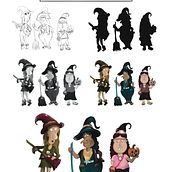 3 brujas hippies. Traditional illustration, Character Design, Digital Illustration, Children's Illustration, and Narrative project by Yutzil Duque Hernández - 03.11.2022