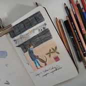 Mon projet du cours : Carnet de croquis pour explorer votre style de dessin. Traditional illustration, Sketching, Creativit, Drawing, Watercolor Painting, Sketchbook, and Gouache Painting project by needienapenelope - 03.12.2022