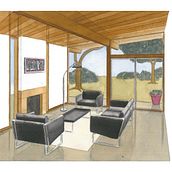 Gouache and marker renders done by hand. Interior Design project by Cemre Çınar - 03.12.2022