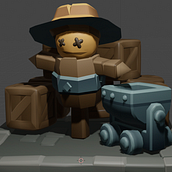 Mi Proyecto del curso: Modelado de personajes low poly para videojuegos Ein Projekt aus dem Bereich 3D, 3-D-Modellierung, Videospiele, Design von 3-D-Figuren und Design für Videospiele von Fernando Zúñiga Araya - 30.10.2021