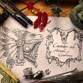 Animales y Guerreros - Inktober 2020. Ilustração tradicional, Design de personagens, Artes plásticas, Pintura, Comic, Desenho a lápis, Desenho, Iluminação fotográfica, Concept Art, Desenho artístico, Instagram, Ilustração com tinta e Ilustração editorial projeto de Santiago Leto - 13.03.2022