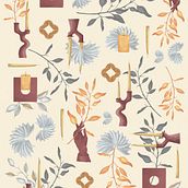 Mi Proyecto del curso: Diseño de estampados contemporáneos: escala, color y composición. Un projet de Illustration traditionnelle, Création d'accessoires, St, lisme, Estampe , et Peinture gouache de Tanya Vanessa Granados - 13.03.2022