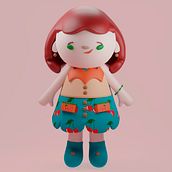 My project for course: Kawaii Character Creation in 3D with Blender . Projekt z dziedziny Trad, c, jna ilustracja, Projektowanie postaci, Ilustracja c, frowa,  Modelowanie 3D i Manga użytkownika Anna Anatskaya - 13.03.2022