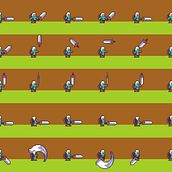 Guerrero (animación de personajes pixel art). Character Animation, Video Games, Pixel Art, and Game Development project by Javier Jiménez Vargas - 03.05.2022