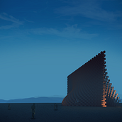 Serpentine pavilion By BIG at Burning man festival (CONCEPT). Photo Retouching, Digital Photograph, Digital Architecture, ArchVIZ, Photomontage, and Matte Painting project by Asad Khan - 03.10.2022