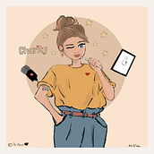 My First Illustration of Myself. Traditional illustration project by Andrea Voss - 03.14.2022