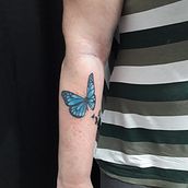 borboleta azul. Tattoo Design project by Lucas Fonseca - 03.15.2022