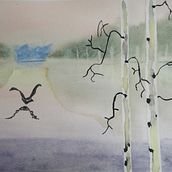 Meu projeto do curso: Paisagens atmosféricas em aquarela. Fine Arts, Painting, and Watercolor Painting project by claraseverino - 03.15.2022