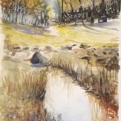 Mój projekt z kursu: Naturalne pejzaże w akwareli. Fine Arts, Painting, and Watercolor Painting project by Hanna Gawlas - 03.15.2022