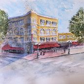 My project for course: Architectural Sketching with Watercolor and Ink Ein Projekt aus dem Bereich Skizzenentwurf, Zeichnung, Aquarellmalerei, Architektonische Illustration, Illustration mit Tinte und Sketchbook von klrutten - 25.02.2022