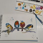 Mon projet du cours : Techniques artistiques d'aquarelle pour illustrer les oiseaux. Ilustração tradicional, Pintura em aquarela, Desenho realista e Ilustração naturalista projeto de Laetitia Vogel - 16.03.2022