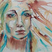 My project for course: Experimental Portraiture with Ink, Tea and Alcohol. Fine Arts, Painting, Drawing & Ink Illustration project by fionrk - 03.16.2022