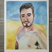 Autoretrato. Mi Proyecto del curso: Retrato artístico en acuarela. Fine Arts, Painting, Watercolor Painting, and Portrait Drawing project by Andrés Mendoza Rojas - 03.16.2022