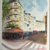 My project for course: Architectural Sketching with Watercolor and Ink. Sketching, Drawing, Watercolor Painting, Architectural Illustration, Sketchbook & Ink Illustration project by Ruth Payne - 03.15.2022