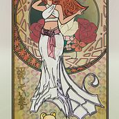 Mi Proyecto del curso: Retrato ilustrado con estilo art nouveau (https://www.instagram.com/hongowsky/). Traditional illustration, Fine Arts, Digital Illustration, Portrait Drawing, Artistic Drawing, Digital Drawing, and Digital Painting project by Daniel Rodríguez - 03.17.2022