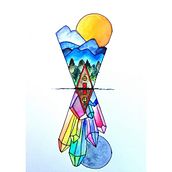 Mirror Mirror in the sea. Pintura em aquarela, Ilustração tradicional, Pintura, Criatividade, Desenho, e Desenho artístico projeto de Ricarda Goertz - 12.03.2022