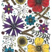 Mój projekt z kursu: Kwieciste akwarelowe nadruki w żywych kolorach. Traditional illustration, Pattern Design, Watercolor Painting, and Botanical Illustration project by magda_op - 03.18.2022