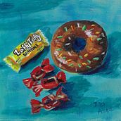 Candy Shop. Traditional illustration, Acr, lic Painting, Arts, and Crafts project by Isis Atena Parada Lima - 03.18.2022