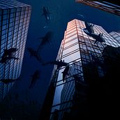 Sharks . Design, Traditional illustration, Graphic Design, Fine Arts, Architectural Photograph, Instagram Photograph, Instagram, and Concept Art project by Alex Vieira - 03.18.2022