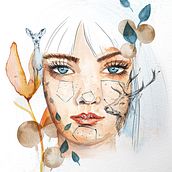 Mein Kursprojekt: Illustriertes Porträt mit Aquarell. Ilustração tradicional, Artes plásticas, Pintura, Desenho, Pintura em aquarela, Desenho de retrato, e Desenho artístico projeto de sindyhuettl - 19.03.2022