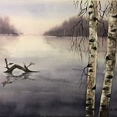 My project for course: Atmospheric Landscapes in Watercolor . Projekt z dziedziny  Sztuki piękne,  Malarstwo i Malowanie akwarelą użytkownika Maria Maksakova - 19.03.2022
