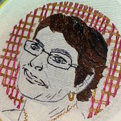 Meu projeto do curso: Criação de retratos bordados. Embroider, and Textile Design project by Suelen Brum - 03.21.2022