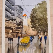 My project for course: Urban Landscapes in Watercolor. Un proyecto de Bellas Artes, Pintura a la acuarela e Ilustración arquitectónica de eijapelkonen - 21.03.2022