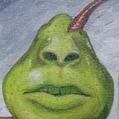 Pear. Traditional illustration, Oil Painting, Painting, Arts, Crafts, and Fine Arts project by Isis Atena Parada Lima - 03.22.2022