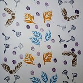 Breezy autumn . Een project van Traditionele illustratie, Patroonontwerp, Printen, Sketchbook y Graveren van Auriel Roe - 23.03.2022