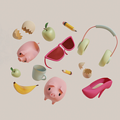 Pastel Aesthetic. Traditional illustration, 3D, Graphic Design, Creativit, 3D Modeling, 3D Character Design, Children's Illustration, 3D Design, Digital Design, 3D Lettering, Color Correction, Digital Painting, and Social Media Design project by Yuliya Nazarova - 05.13.2021