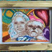 Mi Proyecto del curso: Estampación y bordado de retratos realistas. Bordado, Tecido, e Design têxtil projeto de Marcia Maggi Cruz - 12.03.2022