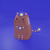Daisy Cat - Modélisation 3D Blender. Traditional illustration, Character Design, Digital Illustration, 3D Modeling, and Manga project by Anaëlle Saulnier - 03.26.2022