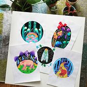 Spirits of the Forest. Traditional illustration, and Painting project by Luisa Toro - 03.25.2022