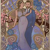 Mi Proyecto del curso: Retrato ilustrado con estilo art nouveau. Un progetto di Illustrazione tradizionale, Belle arti, Illustrazione digitale, Disegno di ritratti, Disegno artistico, Disegno digitale e Pittura digitale di strweiner - 26.03.2022