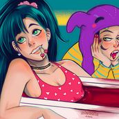 Vampiresas. Un proyecto de Ilustración tradicional, Diseño de personajes, Dibujo e Ilustración digital de Venisa Del Aguila - 25.03.2022