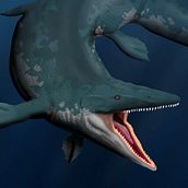 Tylosaurio y Pachyrhizodus. Een project van Traditionele illustratie, Digitale illustratie y Digitale tekening van Carlos - 26.03.2022